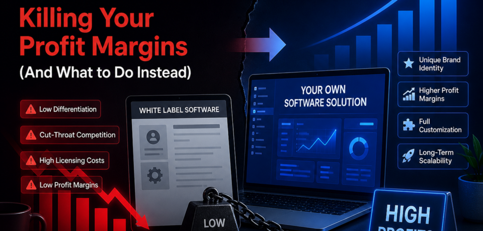 Why White Label Software is Killing Your Profit Margins (And What to Do Instead) white label software reducing profit margins compared to custom software solution with higher ROI scalability and full control