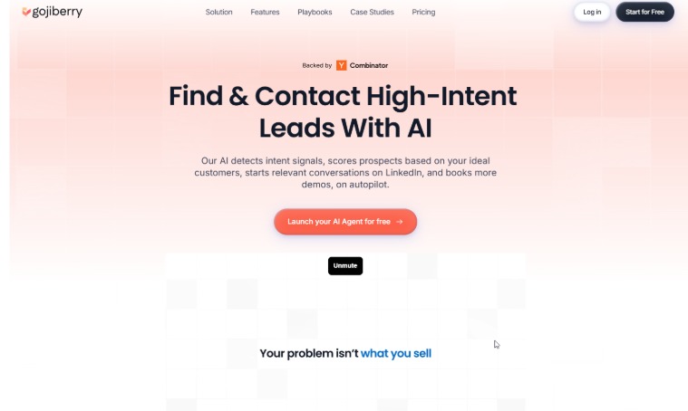 GojiBerry AI lead generation platform showing automated prospecting and high intent customer targeting