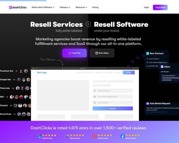 whitelabel software to resell platform dashboard for agencies