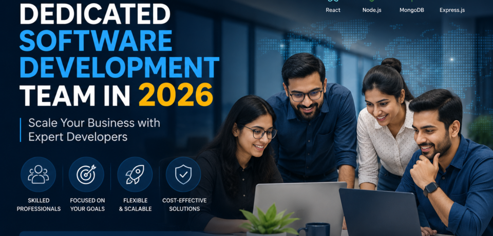 Hire Dedicated Software Development Team in 2026 with expert developers collaborating on scalable software solutions using React, Node.js, MongoDB, and Express.js.