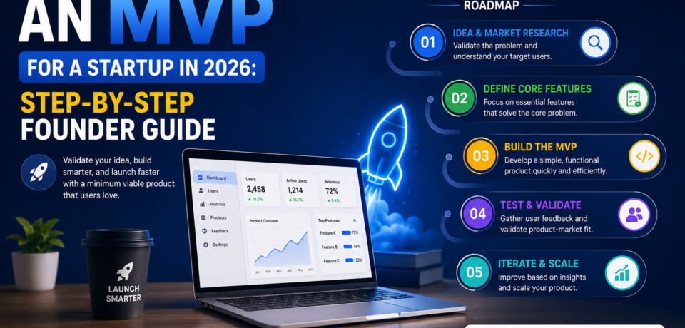 How to build an MVP for a startup in 2026 with a step-by-step founder guide covering idea validation, MVP development, testing, and scaling.